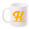 Kubek z żółtą literą H i napisem "I Love Handball" #3