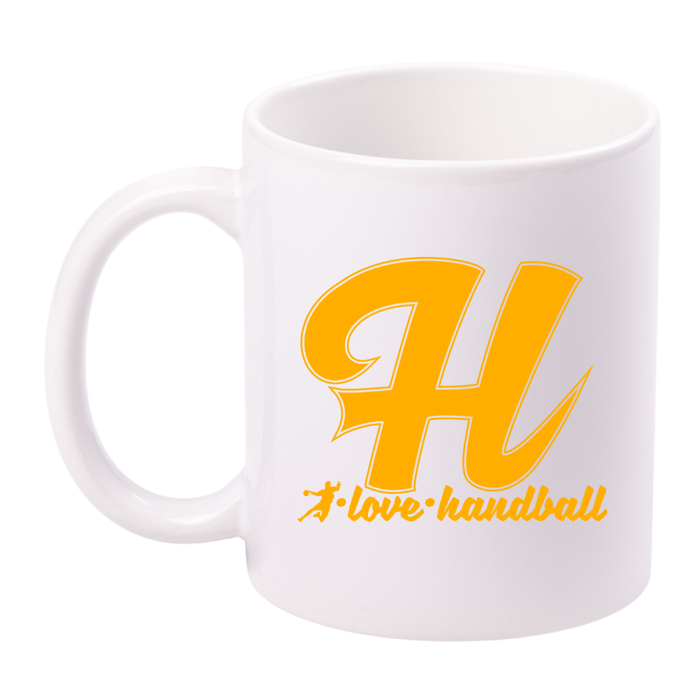 Kubek z żółtą literą H i napisem "I Love Handball" #3