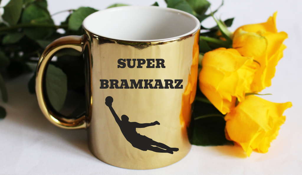 Kubek biały z nadrukiem "Super Bramkarz" – piłka nożna #12