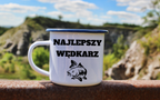 Kubek emaliowany biały z nadrukiem "Najlepszy wędkarz" #8
