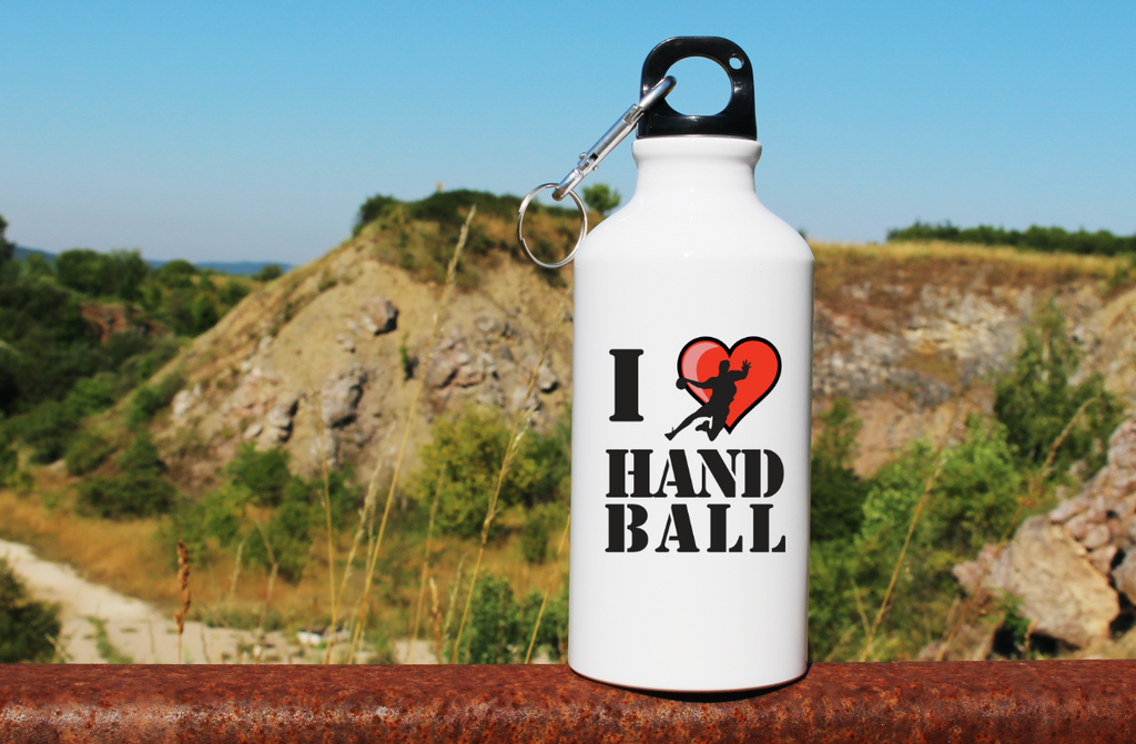 Butelka 400 ml grafika serce napis "I love handball" #3