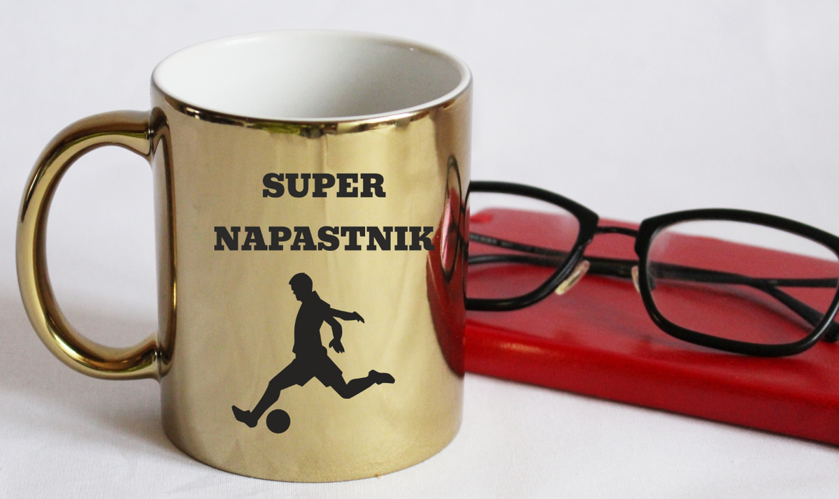 Kubek biały z nadrukiem "Super Napastnik" – piłka nożna #8