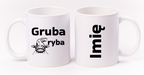 Kubek biały z nadrukiem: "Gruba ryba" - wędkarstwo #12