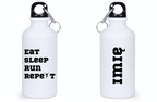 Bidon biały 400 ml dla biegacza z napisem "Eat Sleep Run Repeat" – bieganie #12