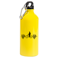 Bidon żółty 600 ml z grafiką rowerowe EKG, linia życia – dla rowerzysty #1