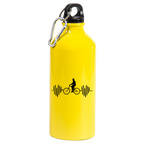 Bidon żółty 600 ml z grafiką rowerowe EKG, linia życia – dla rowerzysty #1