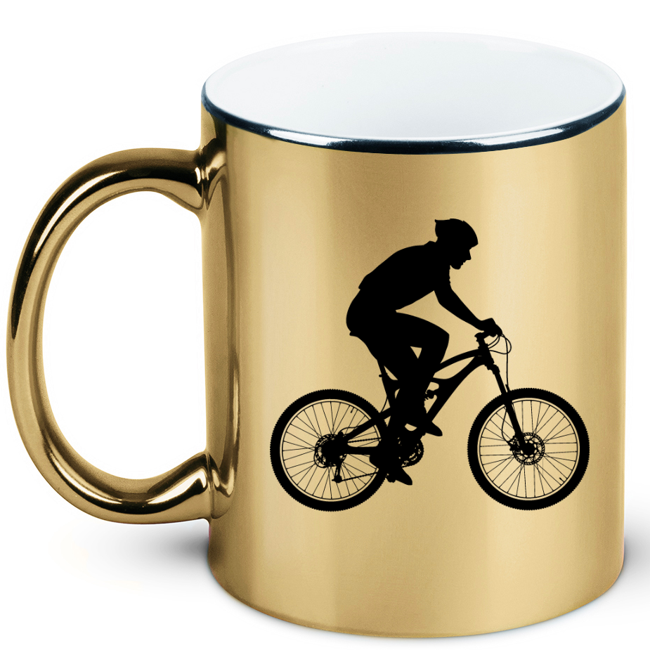 Kubek złoty z grafiką roweru i imieniem do wyboru – dla rowerzysty #9