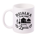 Kubek biały z nadrukiem „Działka to nie hobby, to styl życia” – ogród, działka #8