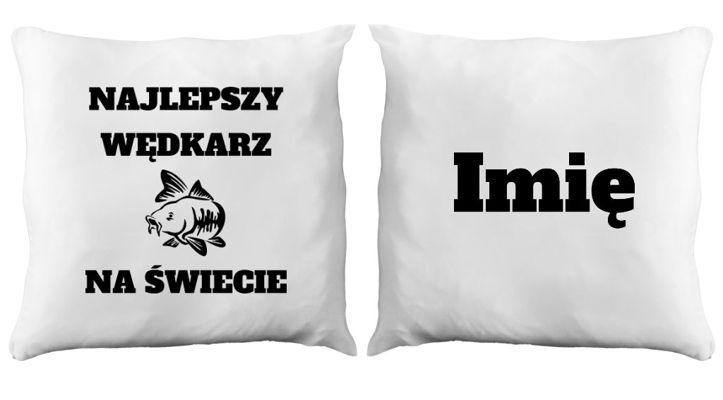 Poduszka z nadrukiem "Najlepszy wędkarz na świecie" - wędkarstwo #6