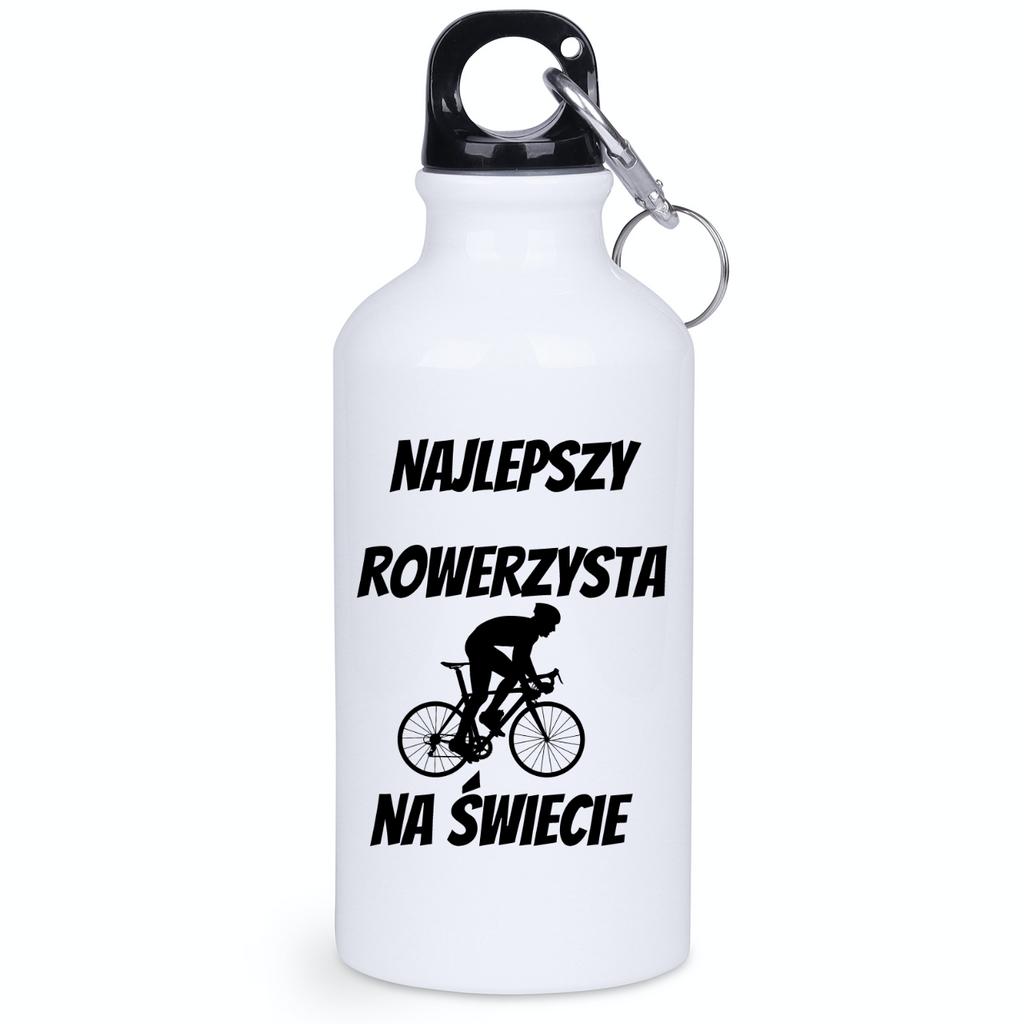 Butelka biała 400 ml z nadrukiem "Najlepszy rowerzysta" – dla rowerzysty #7