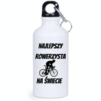 Butelka biała 400 ml z nadrukiem "Najlepszy rowerzysta" – dla rowerzysty #7