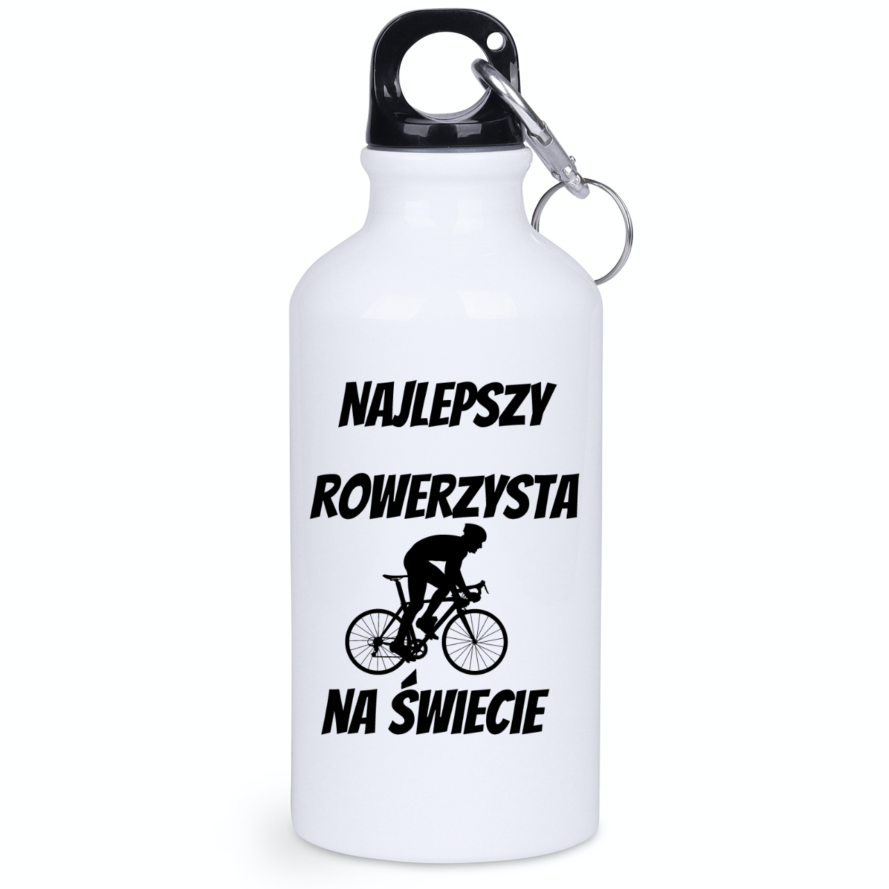 Butelka biała 400 ml z nadrukiem "Najlepszy rowerzysta" – dla rowerzysty #7