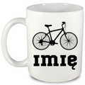 Kubek biały z grafiką rowerową i imieniem do wyboru – dla rowerzystów #3