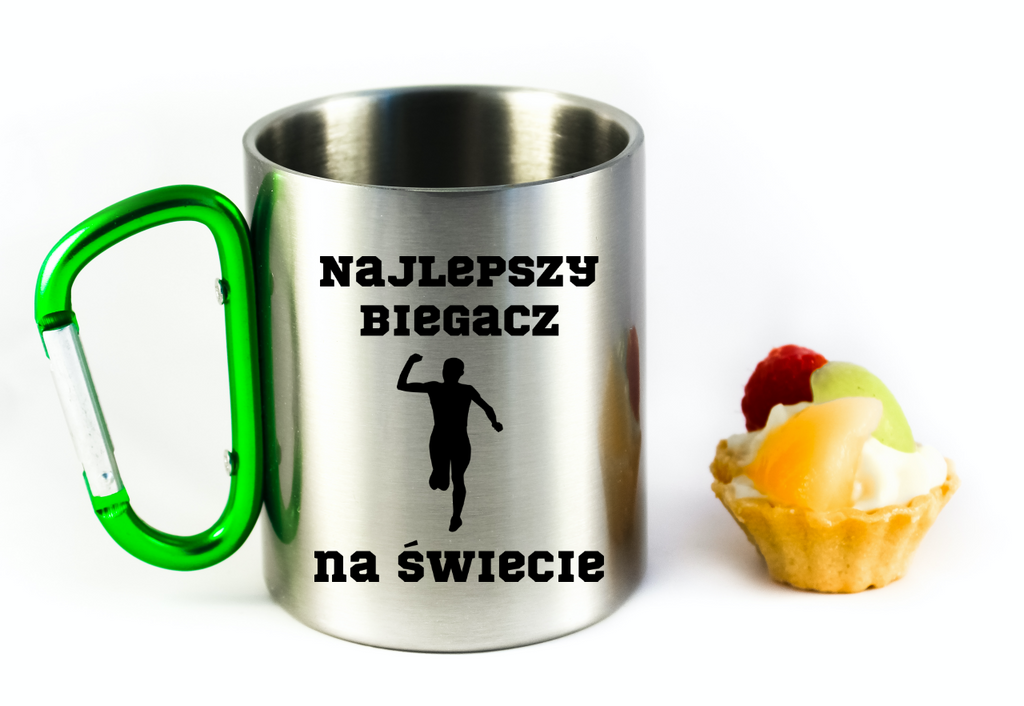 Kubek z karabińczykiem zielonym z nadrukiem "Najlepszy biegacz na świecie" #1