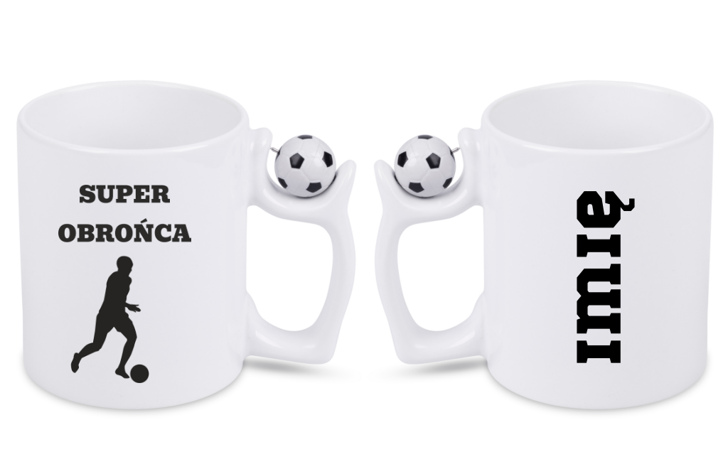 Kubek z piłką i nadrukiem "Super Obrońca" – piłka nożna #14