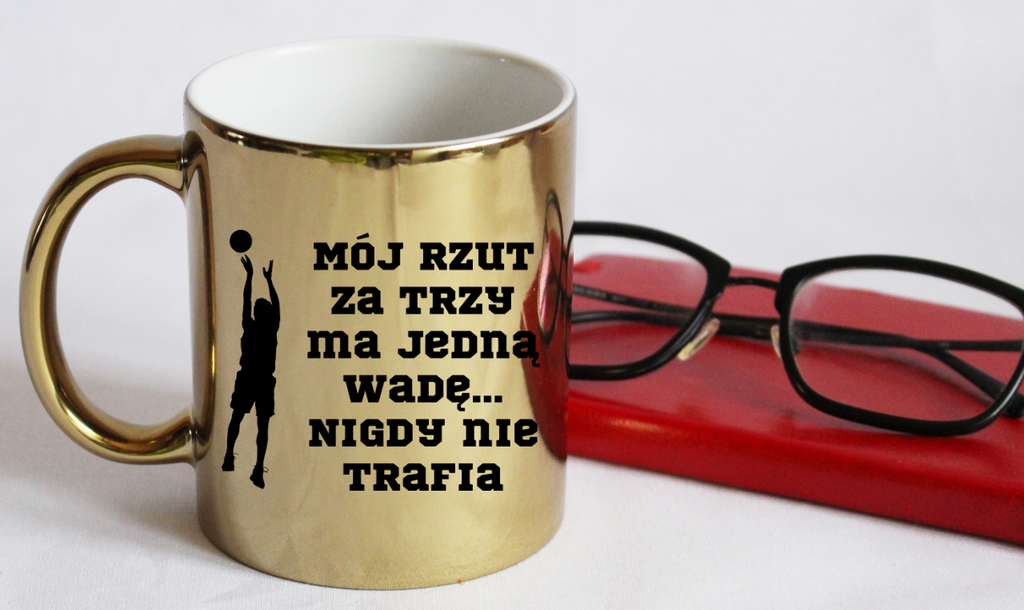 Kubek złoty z nadrukiem dla koszykarza - koszykarz #2