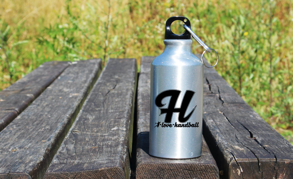 Srebrna butelka 400 ml z napisem "H I love handball" #2