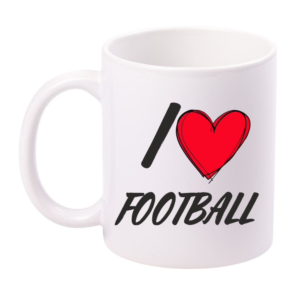 Kubek biały z nadrukiem "I Love Football" #2