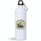 Butelka biała 800 ml z nadrukiem „Ręce brudne, serce czyste” – działka, ogród #1