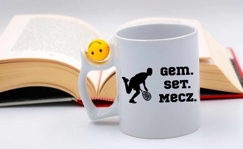 Kubek z piłką 330 ml z napisem "GEM SET MECZ" – męski #9