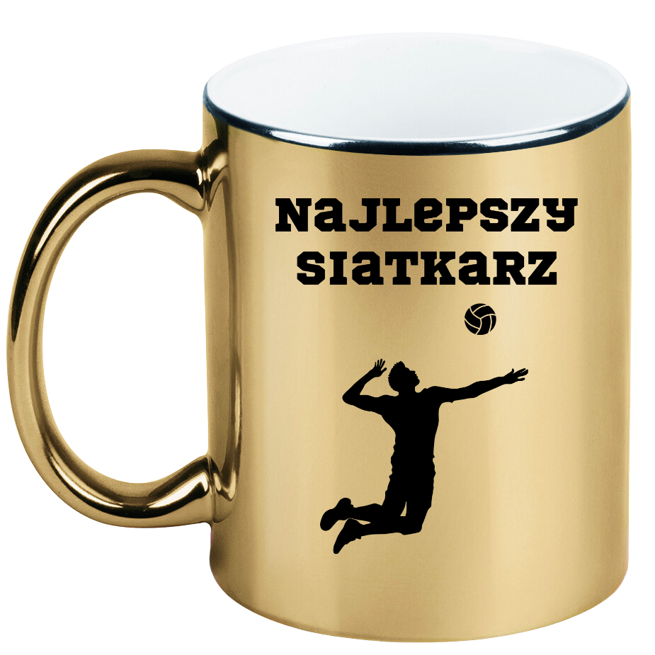 Kubek złoty z nadrukiem "Najlepszy Siatkarz" – siatkówka #6