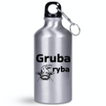 Butelka srebrna 400 ml z nadrukiem "Gruba ryba" – wędkarstwo #10