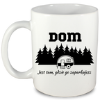 Kubek biały z nadrukiem „Dom jest tam, gdzie go zaparkujesz” – camping, trekking #7