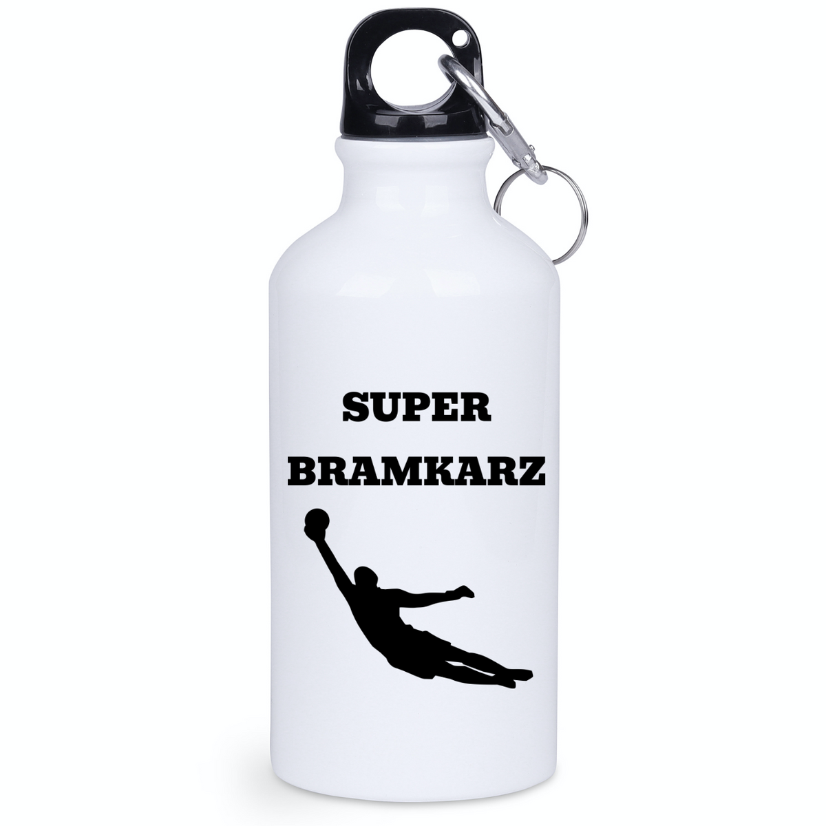 Bidon biały 400 ml z napisem "Super Bramkarz" – piłka nożna #15