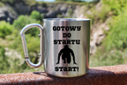 Kubek ze srebrnym karabińczykiem – z nadrukiem "Gotowy do startu start!" – dla panów, bieganie #6