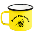 Kubek emaliowany żółty z napisem „Super Pszczelarz” – pszczelarstwo #6