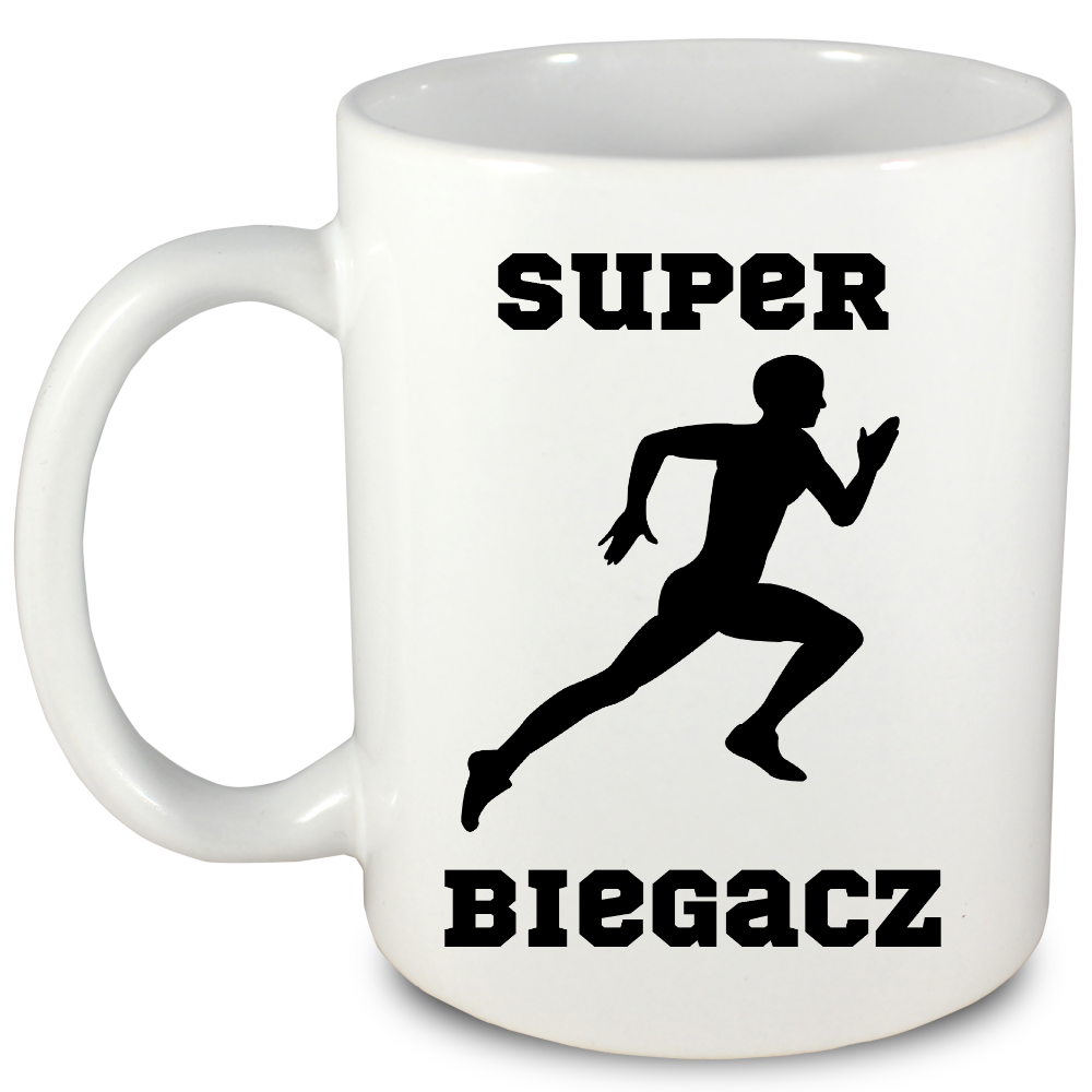 Kubek biały z nadrukiem "Super Biegacz" – bieganie #7