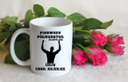Kubek biały pamiątka po pierwszym półmaratonie + czas i imię – bieganie #9
