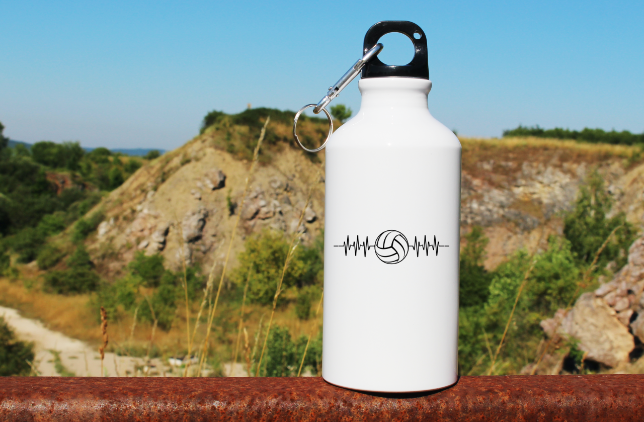 Bidon biały 400 ml z nadrukowaną grafiką siatkarskie EKG – siatkówka #3