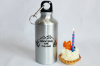 Butelka srebrna 400 ml z nadrukiem „Mountains are calling” – góry, treking #8