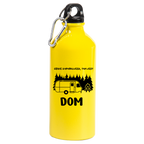 Butelka żółta 600 ml z nadrukiem "Gdzie zaparkujesz, tam jest dom" – camping, namiot, podróże #7
