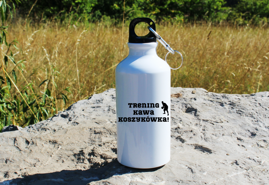 Bidon biały 400 ml z nadrukiem "Trening Kawa Koszykówka" – koszykówka #5